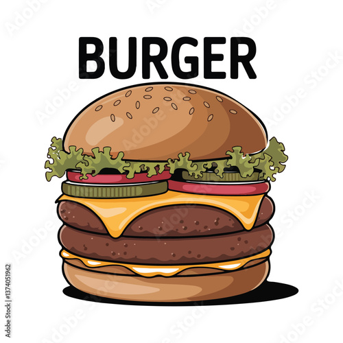 Delicious burger vector icon design