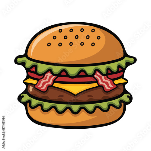 Delicious burger vector icon design