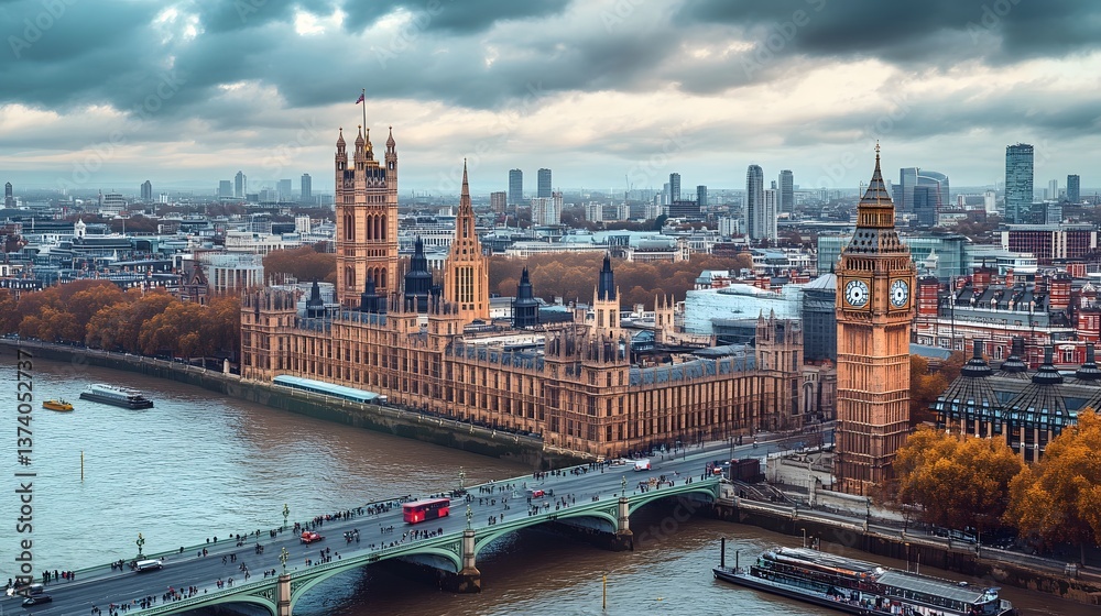Fototapeta premium London England United Kingdom: Natural Light Colors
