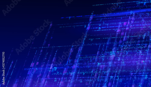 Advanced vector design with square geometry. Futuristic blue background with modern high-tech aesthetics. Innovative layout ideal for digital and technological applications