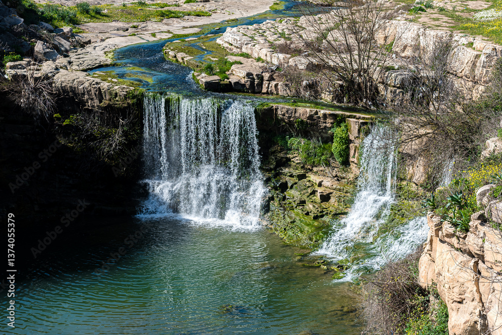 A beautiful waterfall in the north of Tunisia A beautiful waterfall in the north of Tunisia