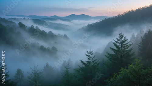 fog in the mountains