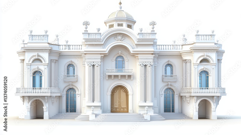Obraz premium A clipart of a historical building with intricate architectural details, ideal for showcasing heritage or classical designs.