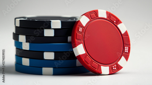 High-Stakes Gambling Poker Chip Stack
