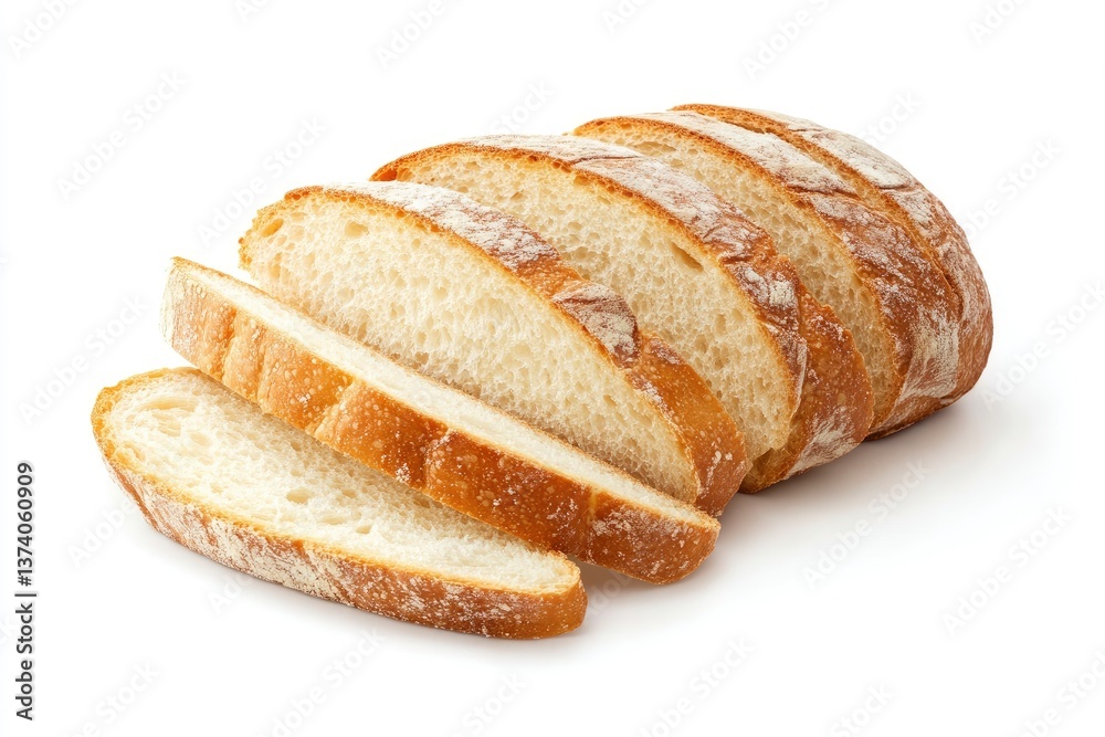 Sliced Bread Still Life Freshly Baked on White Background Food Photography Sliced Bread Still Life Freshly Baked on White Background Food Photography
