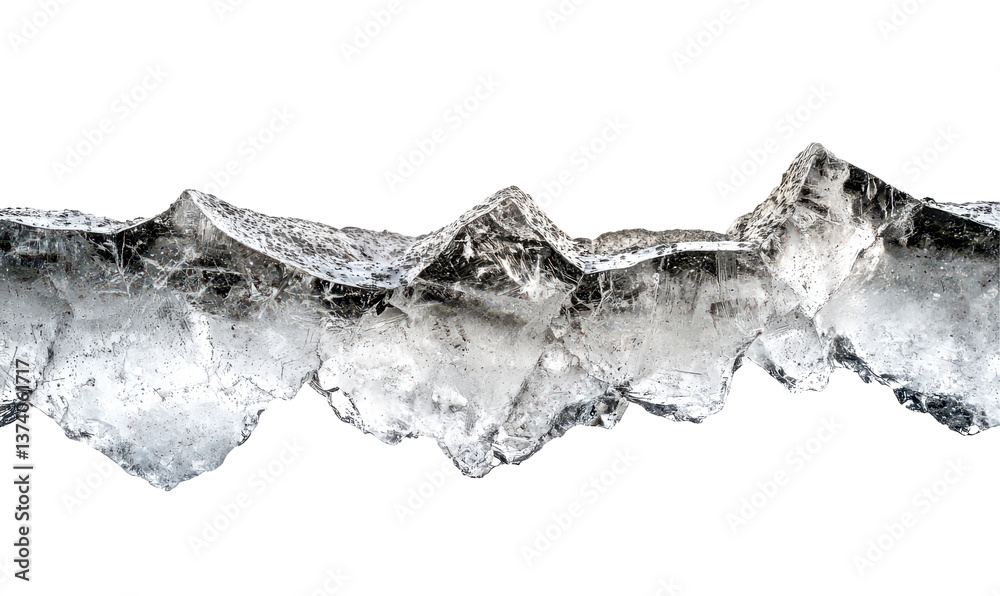 Sharp Frozen Ice Fracture with Distinct Lines and Clear Edges Isolate on Transparent Background, cutout, png Sharp Frozen Ice Fracture with Distinct Lines and Clear Edges Isolate on Transparent Background, cutout, png
