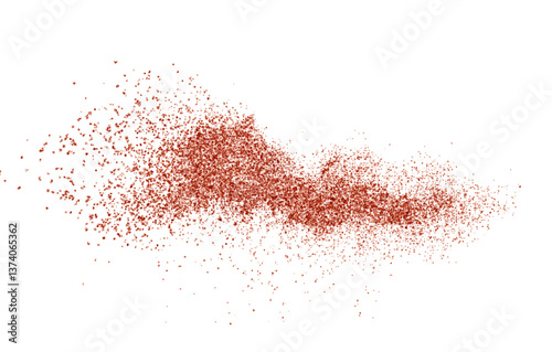 Vivid red chili pepper powder explosion with a realistic splash png textured dust. Perfect for spicy culinary themes, Mexican cuisine, or seasoning designs. Isolated png dynamic vector.	
