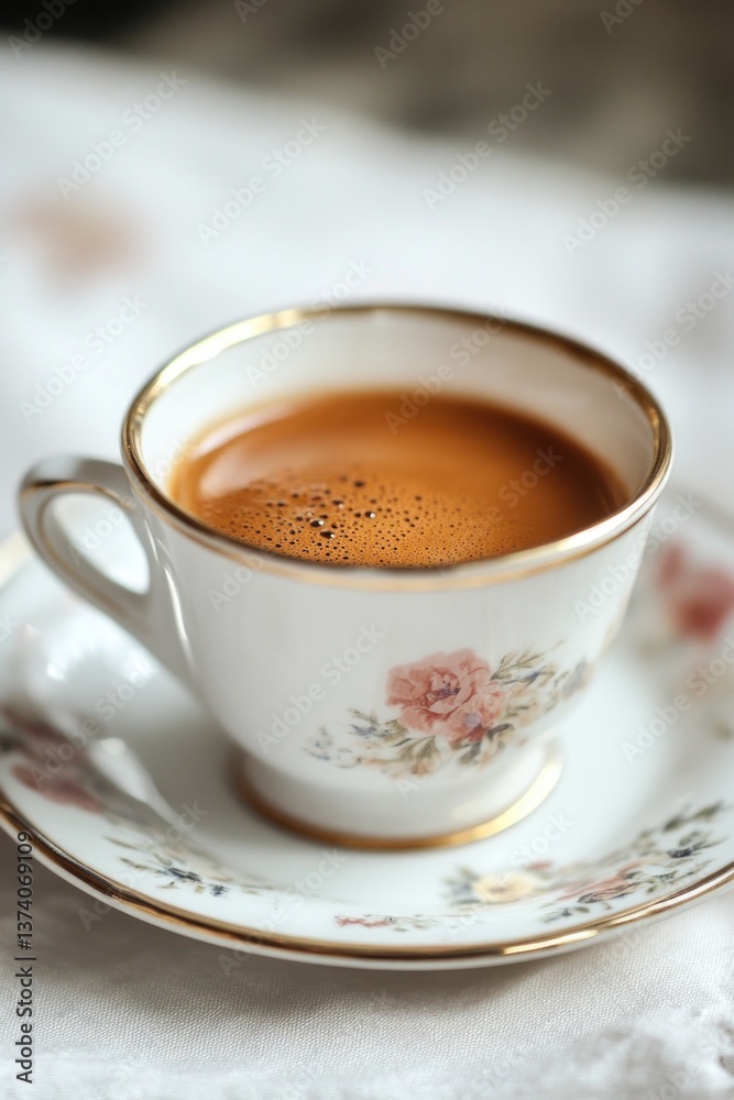 A delicate porcelain mug brimming with bold, fragrant espresso from Italy is ready for you to savor. A delicate porcelain mug brimming with bold, fragrant espresso from Italy is ready for you to savor.