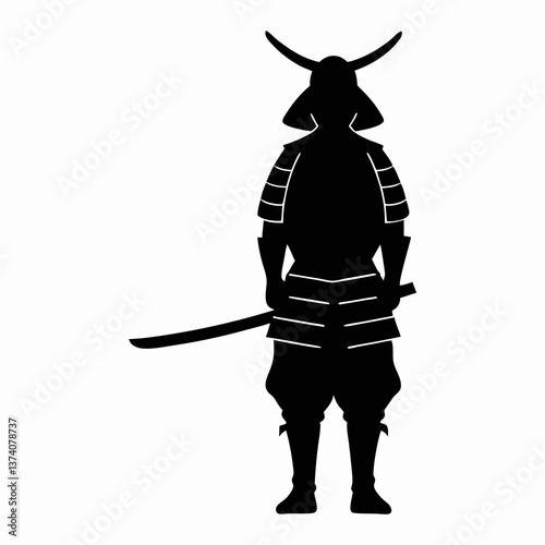 Vector illustration of a devil and black knight silhouette in sports costumes with swords, featuring a fun Halloween warrior theme