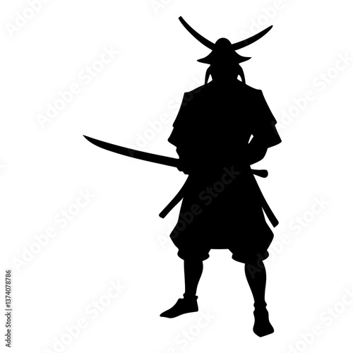 Vector illustration of a devil and black knight silhouette in sports costumes with swords, featuring a fun Halloween warrior theme