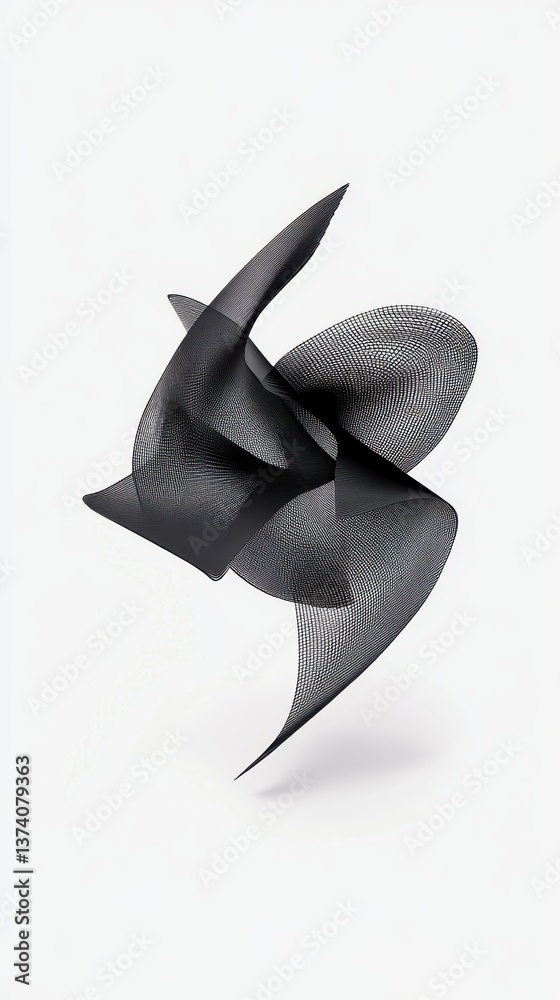 Sculptural Abstraction: An elegant, abstract sculpture composed of flowing, intertwined forms, creating a sense of movement and artistry, evoking sophistication and modern design.