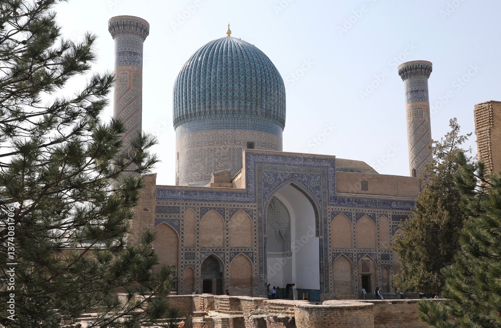 Obraz premium Dôme du musée Afrasiab - Samarcande