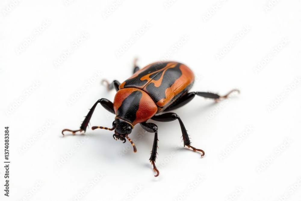 Fototapeta premium Single bug meticulously isolated against stark white backdrop, nature, arthropod, isolated