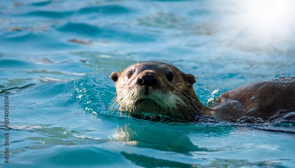 Fototapeta premium 水中にいるラッコ