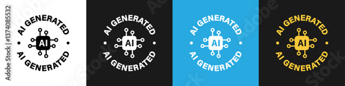 AI Generated - Vector sign for content made with AI tools.