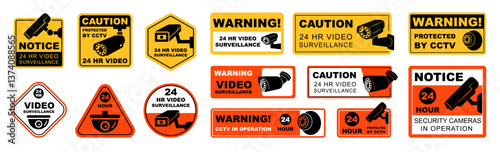 Sign illustration of video surveillance CCTV