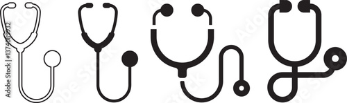 medical stethoscope icon isolated on white background