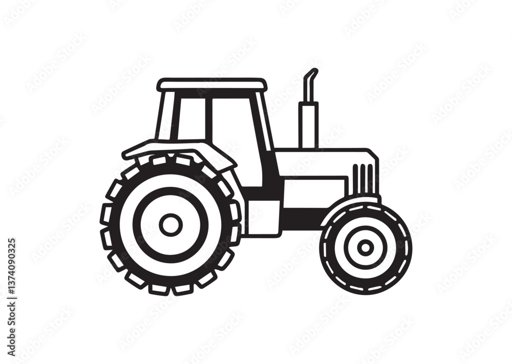 A tractor silhouette Vector A tractor silhouette Vector