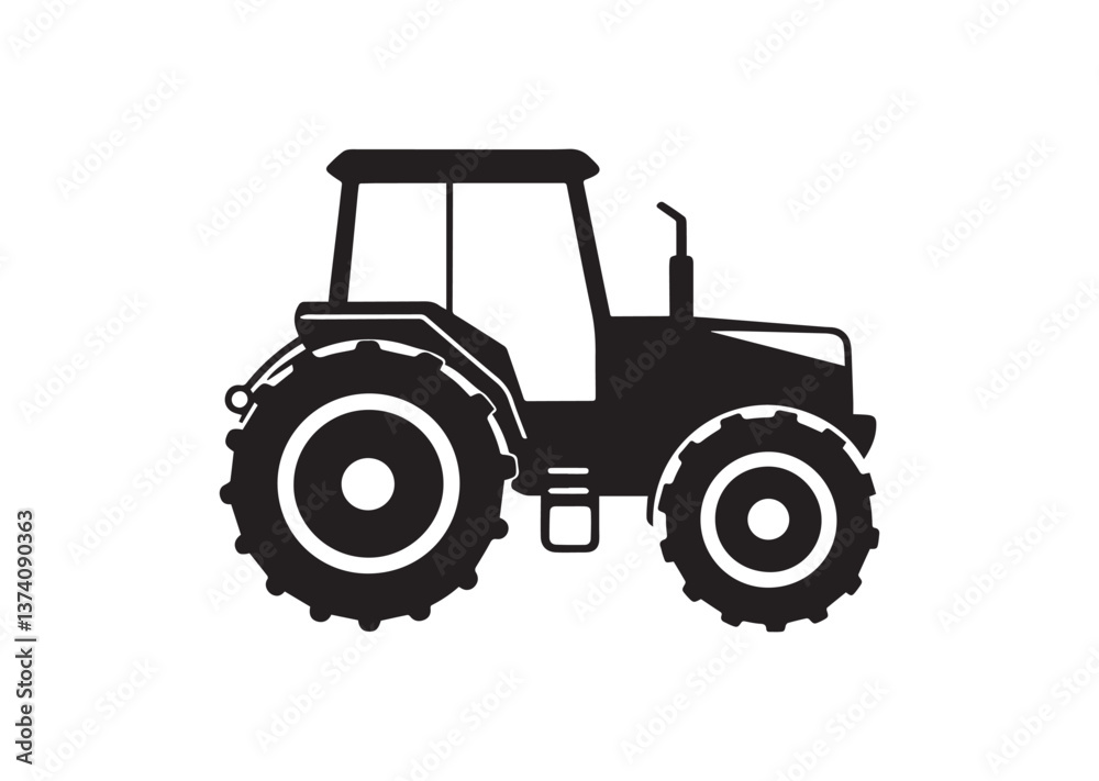 A tractor silhouette Vector A tractor silhouette Vector