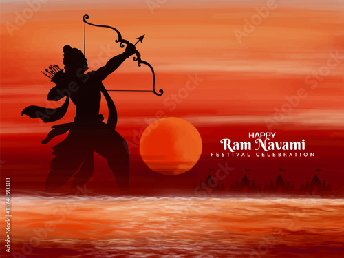 Happy Ram Navami Indian festival celebration background photo