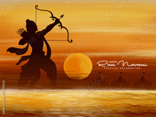 Happy Ram Navami Indian festival cultural greeting card photo