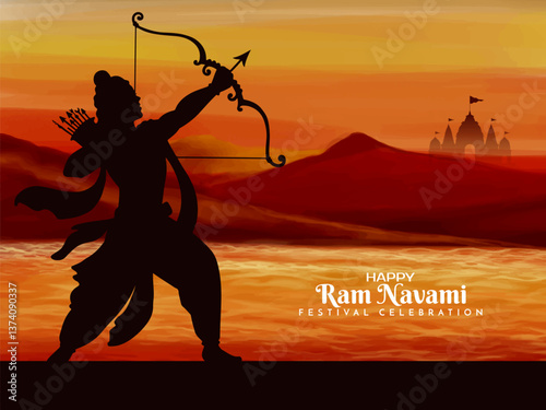 Elegant Happy Ram Navami Indian festival religious background