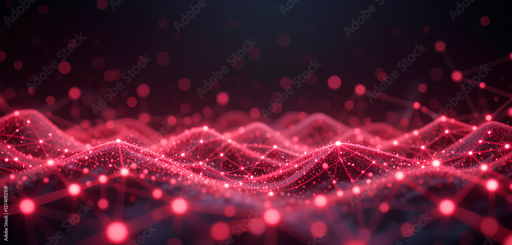 Cyber AI Technology Red and Black Network Matrix

