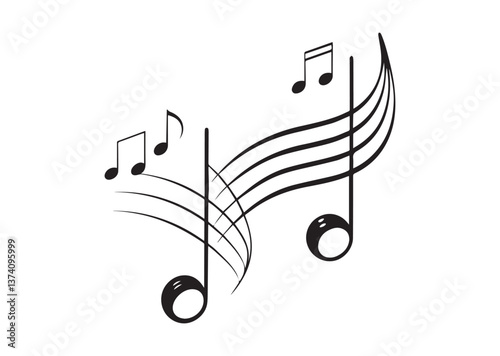 Note music Silhouette Vector