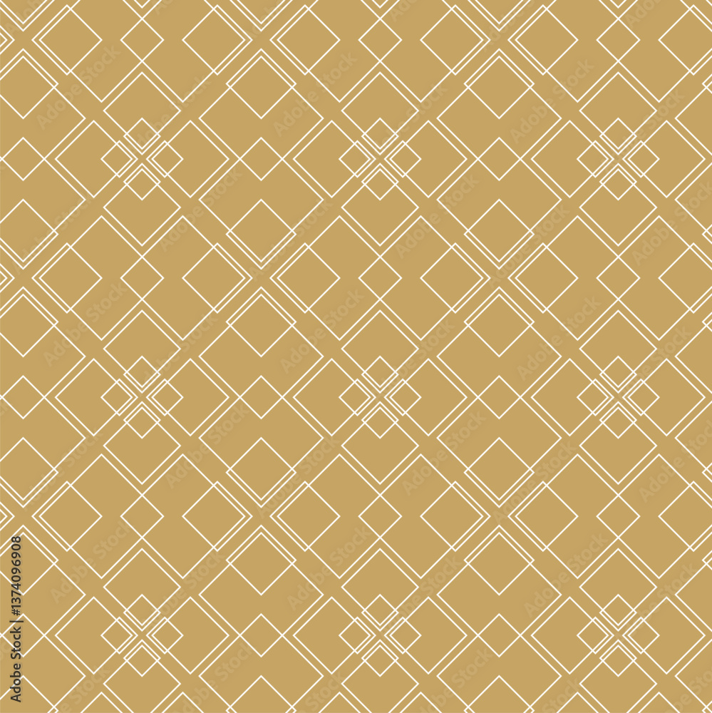Abstract geometric pattern with crosses, stripes, lines. Seamless vector background. White and gold ornament. Modern reticulated graphic design. Abstract geometric pattern with crosses, stripes, lines. Seamless vector background. White and gold ornament. Modern reticulated graphic design.