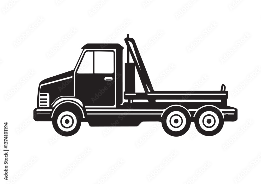 Naklejka premium Tow Truck Silhouette Vector