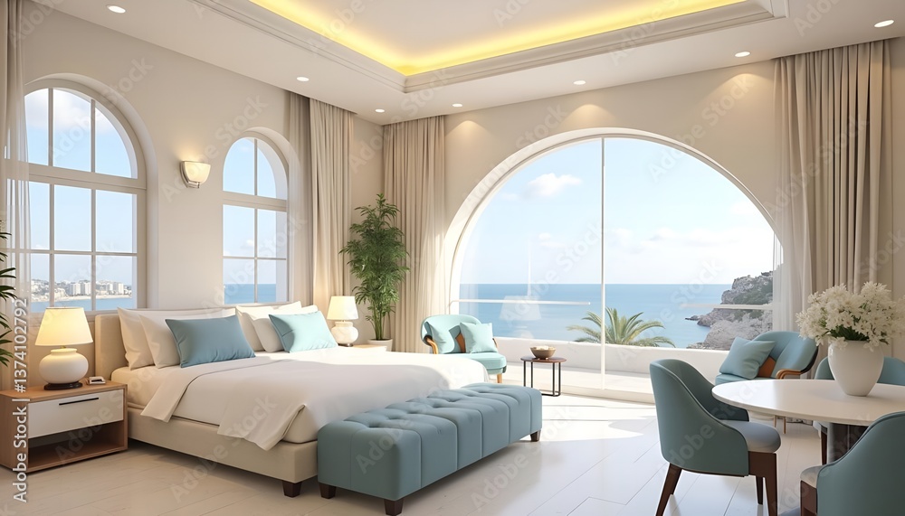 Luxury Beachfront Bedroom with Ocean View Luxury Beachfront Bedroom with Ocean View