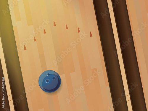 Daily A016 bowling and bowling lane court horizontal shows the image of bowling sport vector illustration graphic EPS 10
