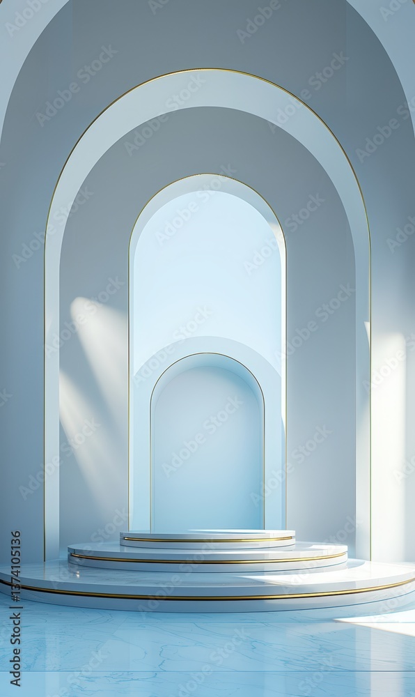 Elegant modern architecture with soft blue tones Elegant modern architecture with soft blue tones