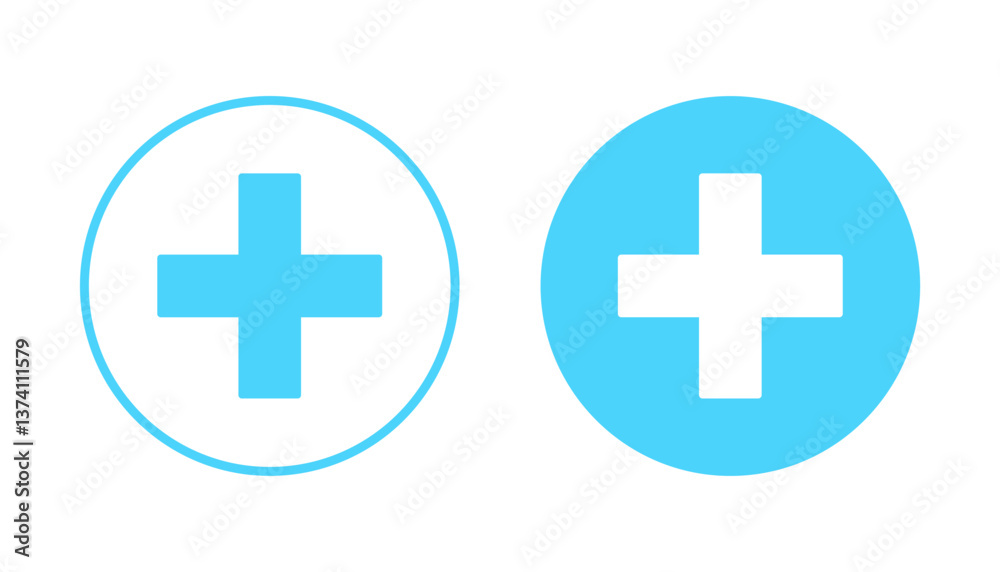 Obraz premium Plus icon vector. Add plus sign and symbol