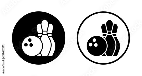 Bowling icon logo design. bowling ball and pin sign and symbol.