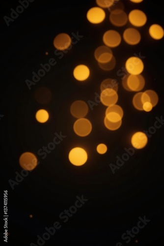 Luxurious golden bokeh lights over dark black background,  gold,  celebration