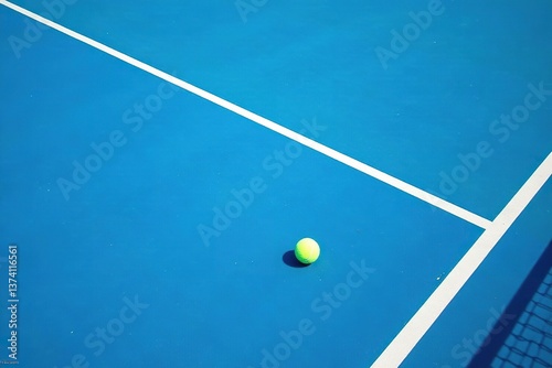 Vibrant blue tennis court background with pristine white boundary lines,  athletics,  lines