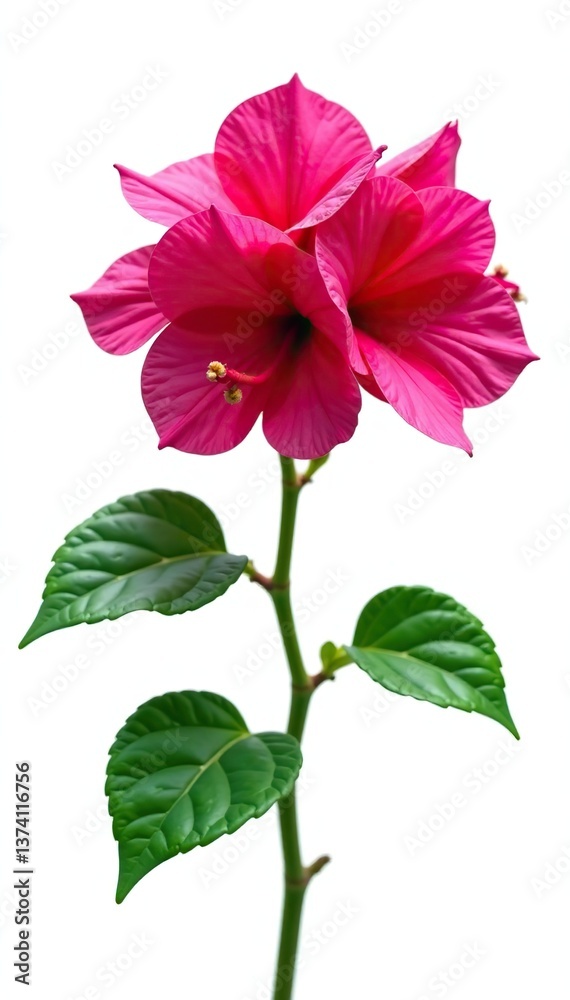 Obraz premium Vibrant bougainvillea flower plant isolated on white background, garden, botany