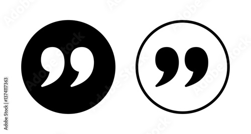 Quote icon logo design. Quotation mark sign and symbol