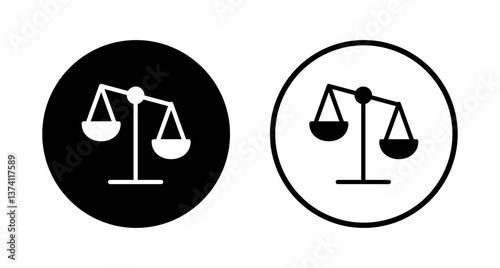Scales icon logo design. Law scale icon. Justice sign and symbol