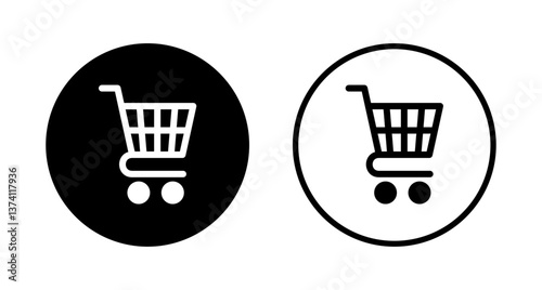 Shopping icon logo design. Shopping cart sign and symbol. Trolley icon