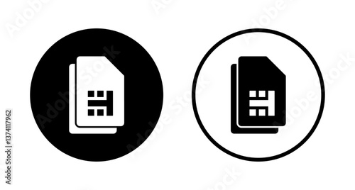 Sim card icon logo design. dual sim card sign and symbol