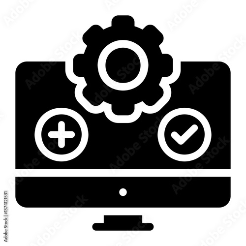 software testing glyph icon