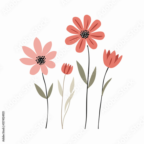 Fototapeta Flower set