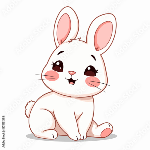 Happy Easter Bunny Vector illustration. Cute Rabbit cartoon character.