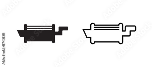 muffler car icon in outline and solid style Vector