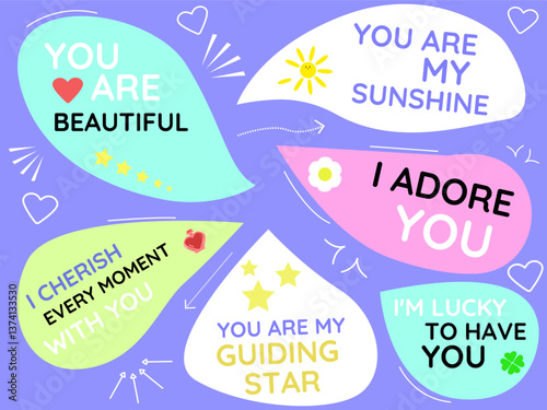 set speech compliments vector on white background
vector set compliments speech set