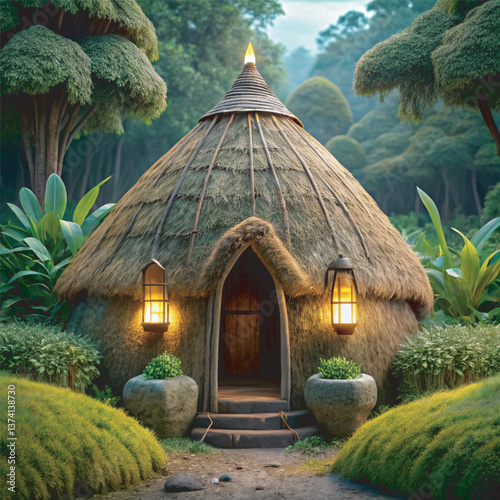Adobe IlluA cozy underground hut built for national underground america daystrator Artwork