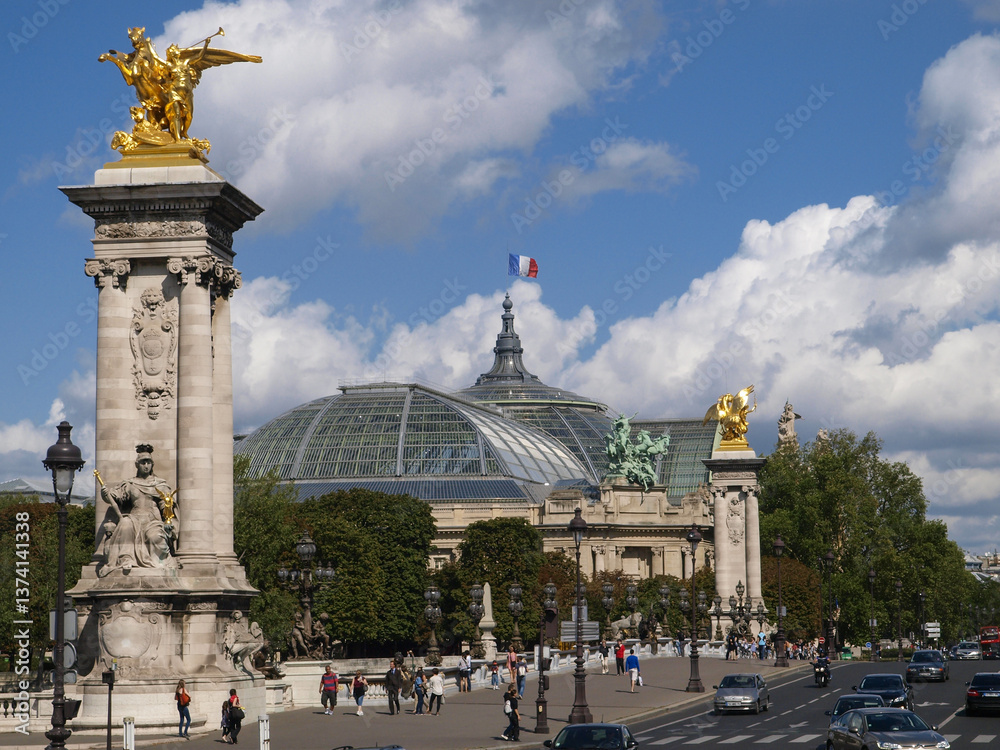 Paris, Pont Alexandre III, Grand Palais, Frankreich