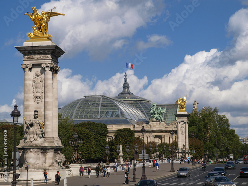 Obraz na płótnie Paris, Pont Alexandre III, Grand Palais, Frankreich w salonie